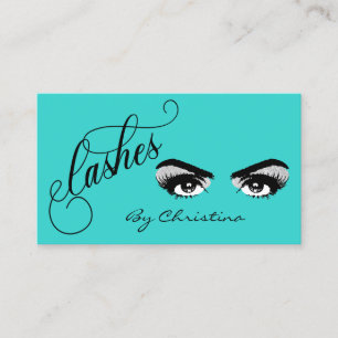Lashes Robin's Egg Blue glitter Eyelash Eyes Business Card