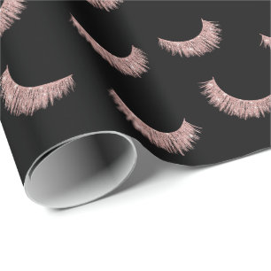 Lashes Rose Gold Eyelash Extensions Beauty Wrapping Paper