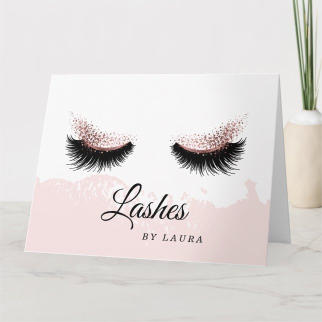 lashes rose gold eyes makeup artist card (Front)