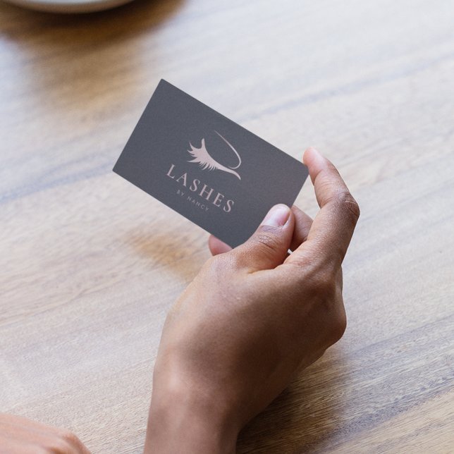 Lashes Rose Gold Glitter  Business Card (Creator Uploaded)