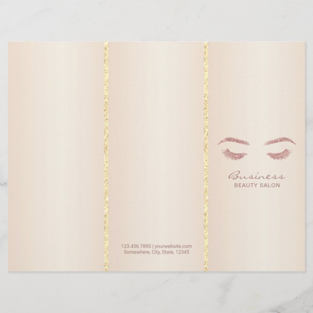 Lashes Salon Makeup Artist Ivory Pearl Tri-Fold (Front)