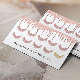Lashes Salon Rose Gold Dripping Loyalty Card