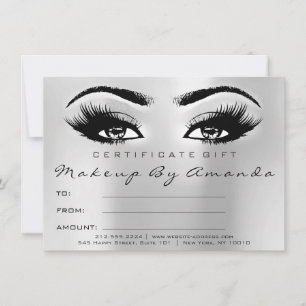 Lashes Silver Grey Makeup Artist Certificate Gift