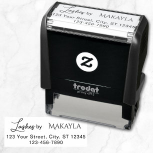 Lashes Studio Name Return Address Phone Self-inking Stamp