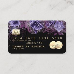 Lashes trendy Floral Credit Card watercolor