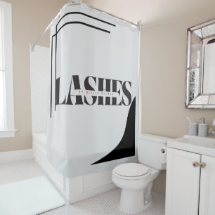 LASHES Typography Shower Curtain