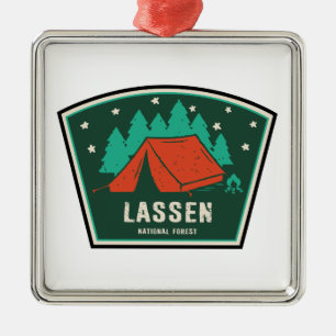 Lassen National Forest Camping Metal Tree Decoration