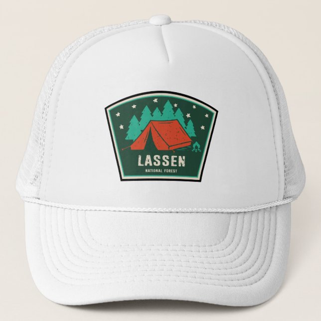 Lassen National Forest Camping Trucker Hat (Front)