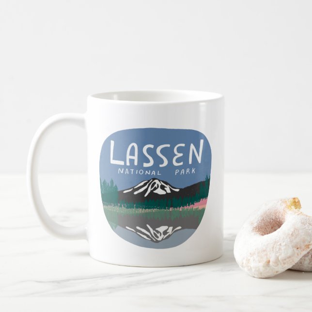 Lassen National Park Mountain Volcano California Coffee Mug (With Donut)