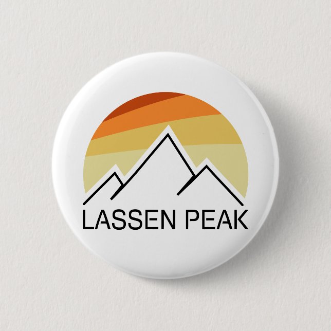 Lassen Peak California Retro 6 Cm Round Badge (Front)