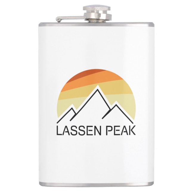 Lassen Peak California Retro Hip Flask (Front)