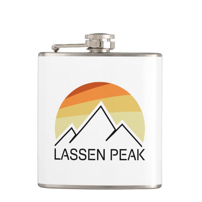 Lassen Peak California Retro Hip Flask (Front)