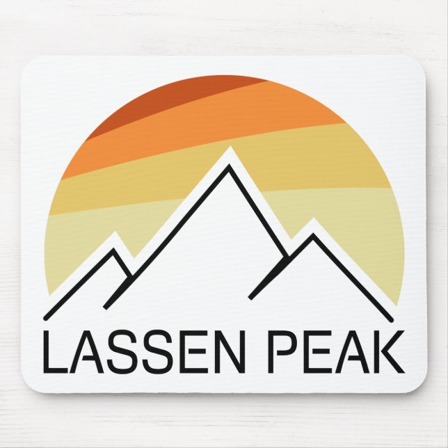 Lassen Peak California Retro Mouse Mat (Front)