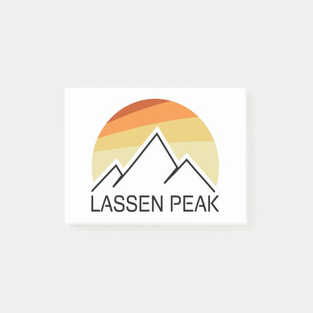 Lassen Peak California Retro Post-it Notes (Front)