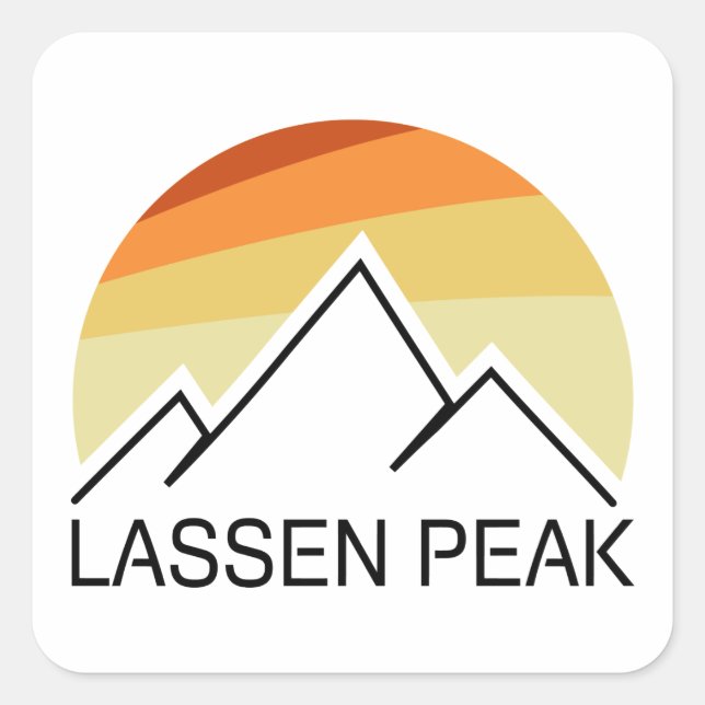 Lassen Peak California Retro Square Sticker (Front)