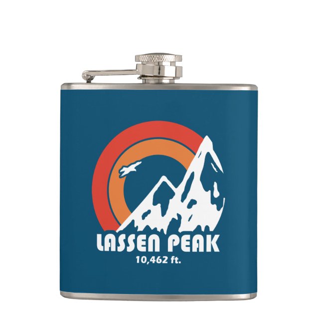 Lassen Peak California Sun Eagle Hip Flask (Front)