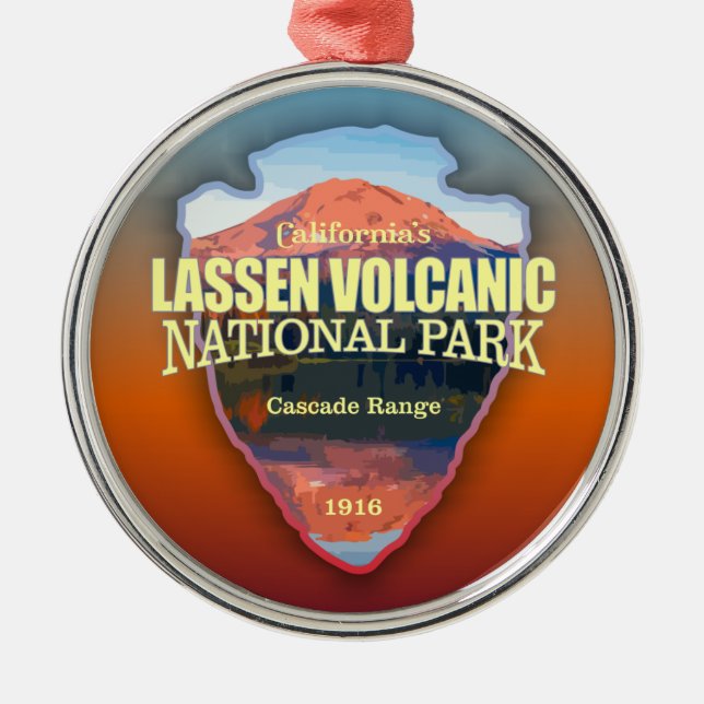 Lassen Volcanic (arrowhead) Metal Tree Decoration (Front)