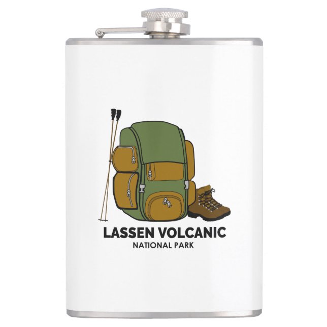 Lassen Volcanic National Park Backpack Hip Flask (Front)