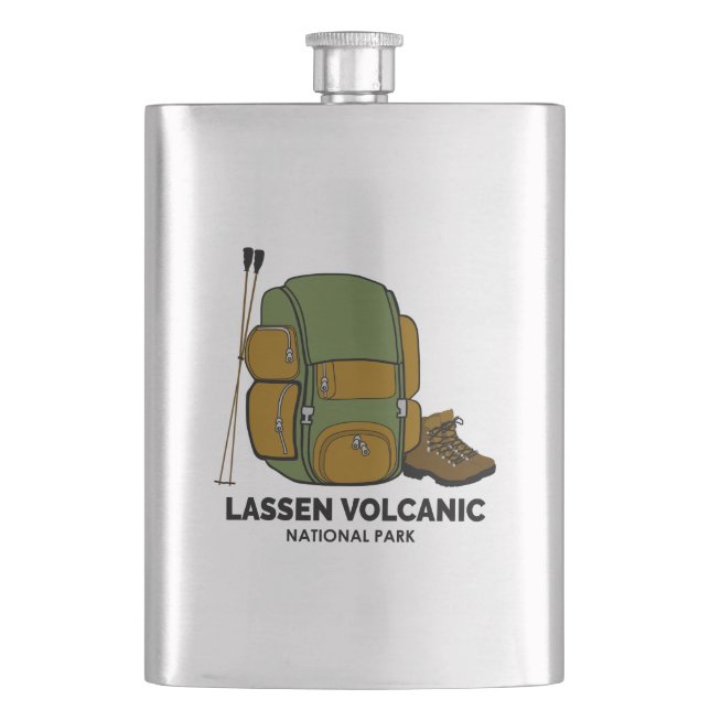Lassen Volcanic National Park Backpack Hip Flask (Front)