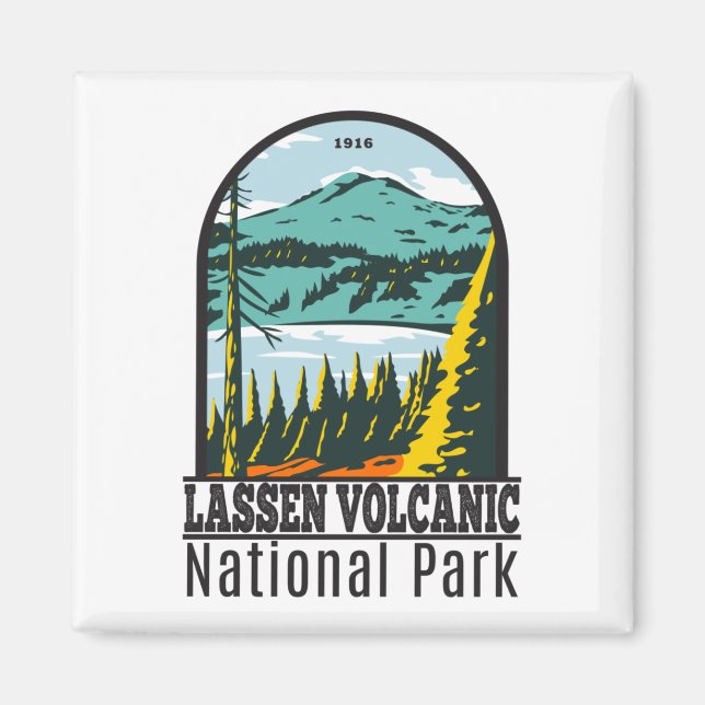Lassen Volcanic National Park California Vintage Magnet (Front)