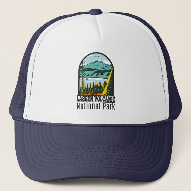 Lassen Volcanic National Park California Vintage  Trucker Hat (Front)