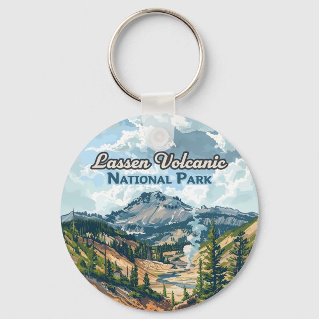 Lassen Volcanic National Park California Volcano Key Ring (Front)