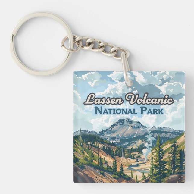 Lassen Volcanic National Park California Volcano Key Ring (Front)