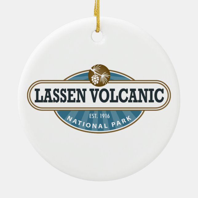 Lassen Volcanic National Park Ceramic Tree Decoration (Back)
