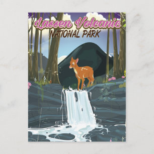 Lassen Volcanic National Park deer travel poster Postcard