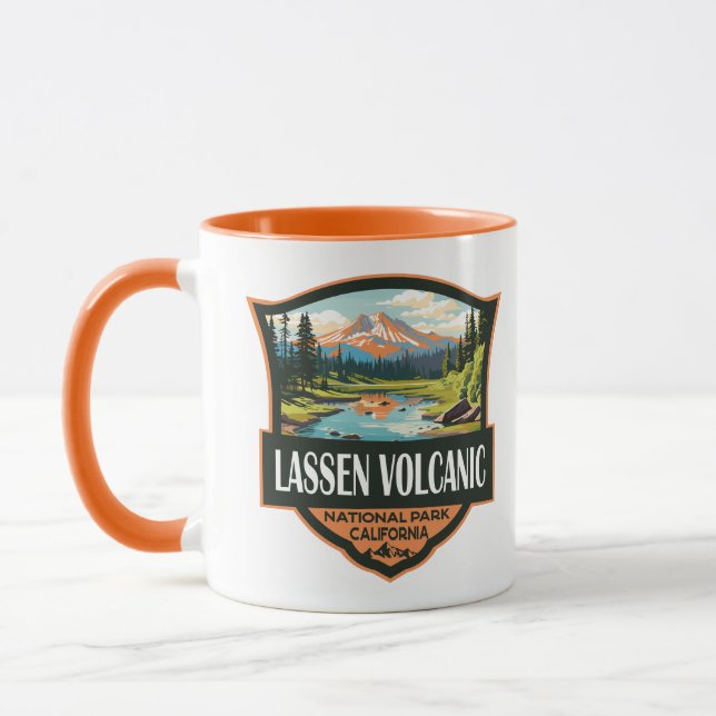 Lassen Volcanic National Park Illustration Travel Mug (Left)
