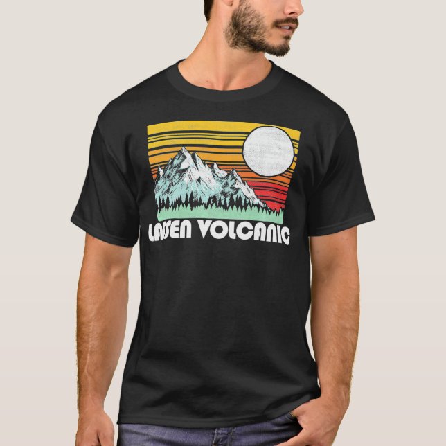 Lassen Volcanic National Park Mountains  Sun Retro T-Shirt (Front)