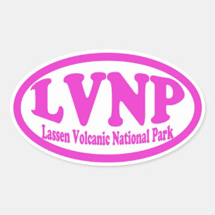 Lassen Volcanic National Park pink oval sticker