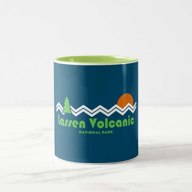 Lassen Volcanic National Park Retro Two-Tone Coffee Mug (Center)