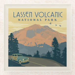 Lassen Volcanic National Park   Road Trip Glass Coaster