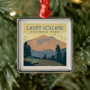 Lassen Volcanic National Park   Road Trip Metal Tree Decoration