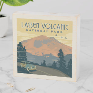 Lassen Volcanic National Park   Road Trip Wooden Box Sign