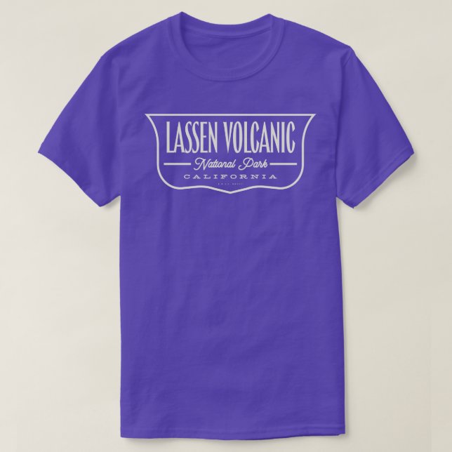 Lassen Volcanic National Park Shield Tan T-Shirt (Design Front)