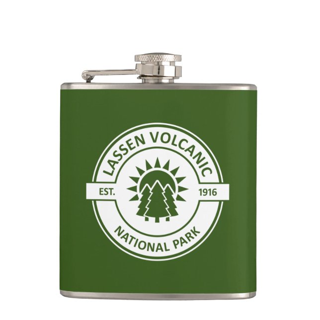 Lassen Volcanic National Park Sun Trees Hip Flask (Front)