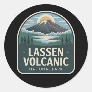 Lassen Volcanic National Park Vintage Badge Classic Round Sticker