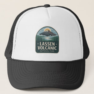 Lassen Volcanic National Park Vintage Badge Trucker Hat