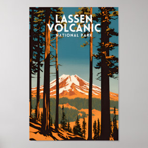 Lassen Volcanic National Park Vintage Poster