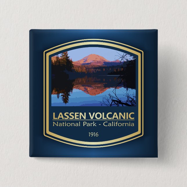 Lassen Volcanic NP (PF1) 15 Cm Square Badge (Front)