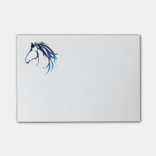 lassic Horse Head Logo in Blue Post-it Notes