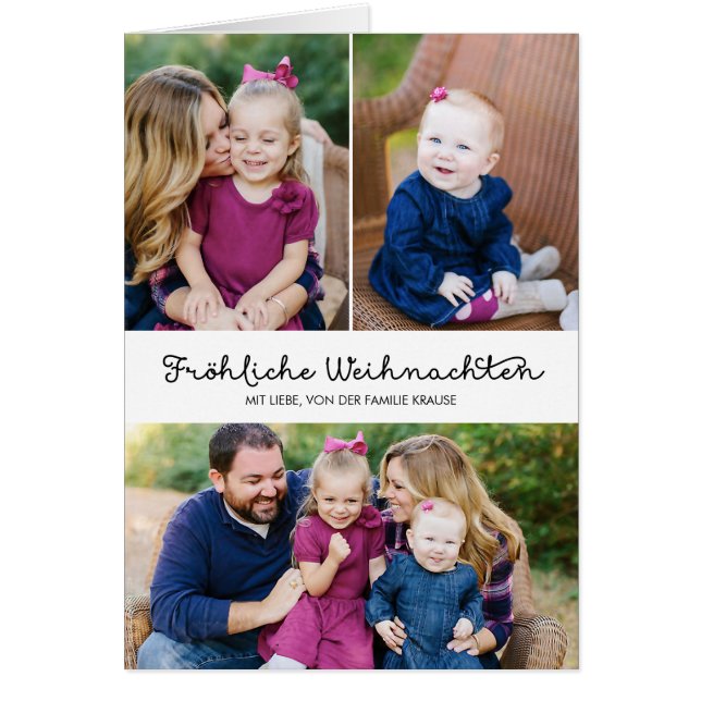 Lässige Handschrift Weihnachtsklappgruß (Front)