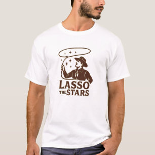 Lasso Brown Cowboy Starry Graphic T-Shirt