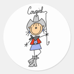 Lasso Cowgirl T-shirts and Gifts Classic Round Sticker