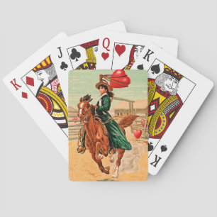 Lasso my heart Vintage Valentine Playing Cards