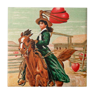 Lasso my heart Vintage Valentine Tile