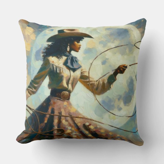 Lasso the Moon Cowgirl Pillow (Front)