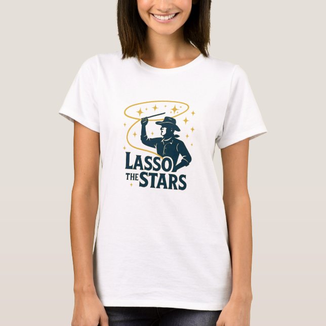 Lasso the Stars Midnight Cowboy Graphic T-Shirt (Front)